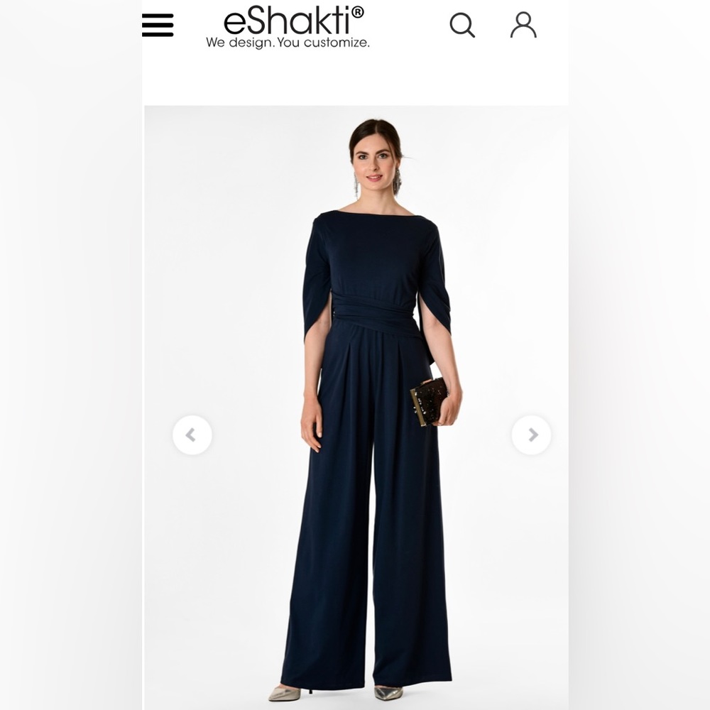 Cape Sleeve Cotton Knit Palazzo Jumpsuit